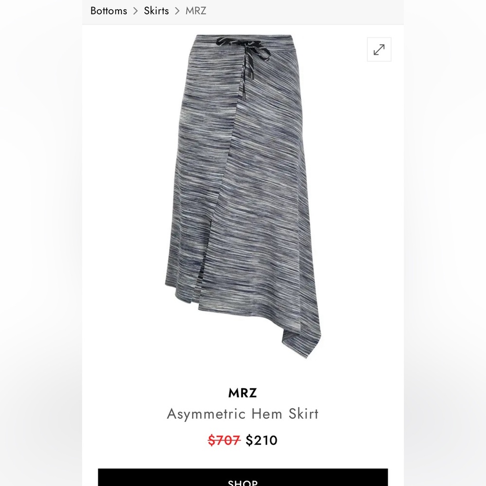 MRZ asymmetric midi skirt